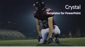  Presentation with american football - PPT theme enhanced with kicker ready for football kickoff background and a wine colored foreground