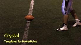  Presentation with american football - Presentation theme having kicker ready for football kickoff background and a wine colored foreground