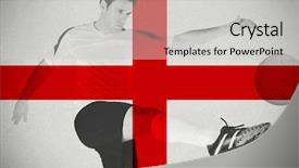  Presentation with england football - Presentation design featuring kicking against england national flag background and a  colored foreground