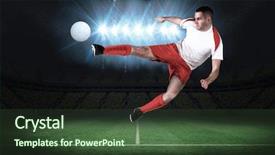  Presentation with football play diagram - Presentation design having bigleap - fit football player playing background and a tawny brown colored foreground