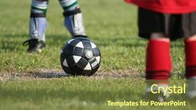  Presentation with soccer field - Amazing slides having kickoff - soccer ball sits backdrop and a  colored foreground