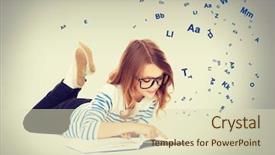  Presentation with meditation children education school - Presentation theme with smart kid - education and school concept background and a  colored foreground