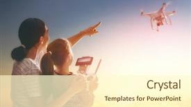  Presentation with remote - Slide deck enhanced with kid and mom are playing background and a cream colored foreground