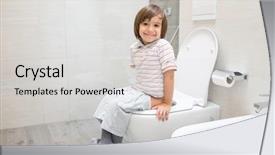  Presentation with toilet - Cool new PPT theme with kid at toilet backdrop and a light gray colored foreground