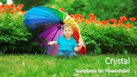  Presentation with baby rainbow - Amazing theme having kid baby with rainbow umbrella backdrop and a tawny brown colored foreground