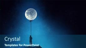  Presentation with moon - Slides with kid-boy-catching-moon-mixed background and a ocean colored foreground