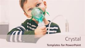  Presentation with nebulizer - Beautiful PPT layouts featuring kid-breathe-through-the-nebulizer backdrop and a lemonade colored foreground