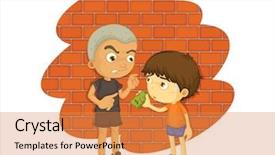  Presentation with bullying - Slide deck enhanced with kid bullying - illustration of a bully background and a  colored foreground