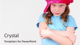  Presentation with attitude - Theme with kid bullying - young girl wearing cap background and a white colored foreground