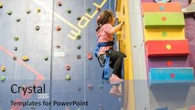  Presentation with children climbing - Slides having kid child having fun climbing wall indoor climbing center active healthy lifestyle active children sports background and a seafoam green colored foreground