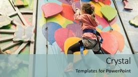  Presentation with children climbing - PPT theme having kid child having fun climbing wall indoor climbing center active healthy lifestyle active children sports background and a light blue colored foreground