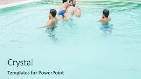  Presentation with children child kid joy faith - Audience pleasing PPT theme consisting of kid child splashing in swimming backdrop and a  colored foreground