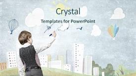  Presentation with happy life - Beautiful presentation featuring kid creating his happy life backdrop and a sky blue colored foreground