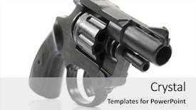  Presentation with crime - Colorful PPT theme enhanced with kid crime - black plastic toy gun backdrop and a light gray colored foreground