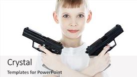  Presentation with guns - Amazing PPT layouts having kid crime - shot of a boy backdrop and a  colored foreground
