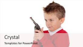  Presentation with gun - Amazing slide set having kid crime - small boy playing backdrop and a  colored foreground