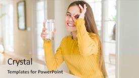 Presentation with kid water glass - Amazing presentation having kid drinking a fresh glass backdrop and a coral colored foreground