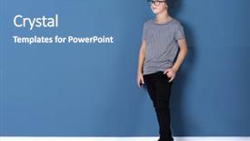  Presentation with color - Audience pleasing slides consisting of kid fashion - cute fashionable boy near color backdrop and a teal colored foreground