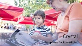 Presentation with baby foot newborn and family - Audience pleasing slide set consisting of kid friendly menu - family gathering for food backdrop and a  colored foreground