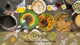  Presentation with top view of candles - Slides having kid friendly menu - top view of family background and a  colored foreground