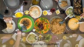  Presentation with top view - Theme consisting of kid friendly menu - top view of family background and a gold colored foreground