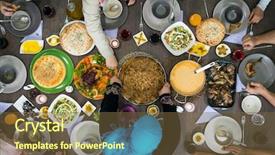  Presentation with analysis risk top view - PPT theme having kid friendly menu - top view of family background and a tawny brown colored foreground