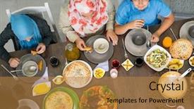  Presentation with eating - Amazing theme having kid friendly menu - top view of family backdrop and a  colored foreground