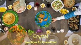  Presentation with risk management top view - Presentation theme having kid friendly menu - top view of family background and a  colored foreground