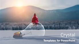  Presentation with bulb - Cool new presentation with kid-girl-on-bulb-mixed backdrop and a gray colored foreground