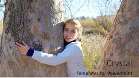  Presentation with hug - Theme featuring kid-girls-loves-nature-hug background and a coral colored foreground