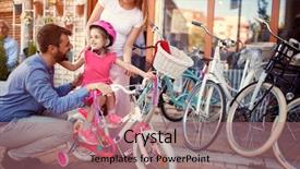  Presentation with family shopping - Amazing presentation having kid having fun outdoor shopping backdrop and a coral colored foreground