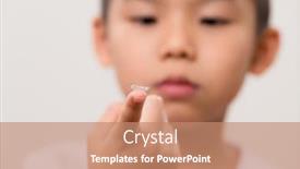  Presentation with contact lens - Presentation having kid-hold-with-a-contact background and a coral colored foreground