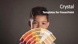  Presentation with gray - Beautiful theme featuring kid holding a pantone palette backdrop and a dark gray colored foreground