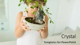  Presentation with organic cooking - Cool new slides with kid holding plant growing organic backdrop and a  colored foreground