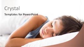  Presentation with kid bedroom - Colorful slide deck enhanced with kid in bedroom sleepin on bed with white sheet and pillow backdrop and a white colored foreground