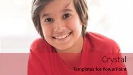  Presentation with kid bedroom - Slide set consisting of kid in bedroom sleepin on bed with white sheet and pillow background and a red colored foreground