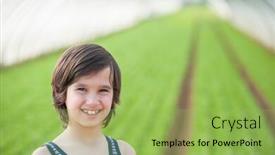  Presentation with eco - Audience pleasing PPT layouts consisting of kid in eco greenhouse backdrop and a yellow colored foreground
