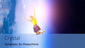  Presentation with space - Slide deck enhanced with kid-in-the-space-mixed background and a light blue colored foreground