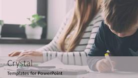  Presentation with mom - Audience pleasing slide deck consisting of kid-is-drawing backdrop and a light gray colored foreground
