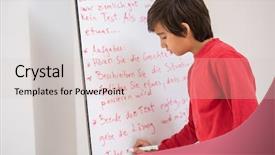  Presentation with language - Theme consisting of arabic words - kid learning german language background and a soft green colored foreground