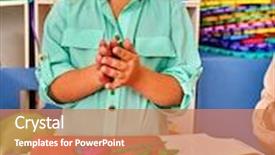  Presentation with molds - Slide set enhanced with kid molds from plasticine on craft lesson in kindergarten background and a coral colored foreground