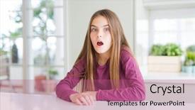  Presentation with fear - Slides having kid on white table afraid background and a coral colored foreground