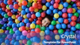  Presentation with toothpaste little kid boy brushing - Theme having kid play ball - little boy background and a ocean colored foreground