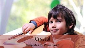  Presentation with birthday invitation kid - Audience pleasing slides consisting of kid playing guitar at home backdrop and a  colored foreground