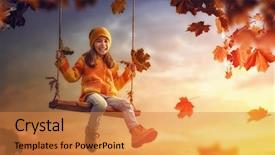  Presentation with swing - Audience pleasing slides consisting of kid playing in the autumn backdrop and a gold colored foreground
