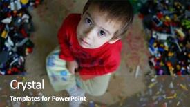  Presentation with circle - Audience pleasing presentation theme consisting of kid playing surrounded in circle backdrop and a  colored foreground