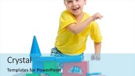  Presentation with blocks - Amazing slide deck having route 66 in america asphalt backdrop and a gray colored foreground