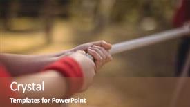  Presentation with boot camp - Theme having kid practicing tug of war background and a tawny brown colored foreground