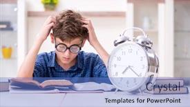  Presentation with school - Presentation enhanced with kid-preparing-for-school background and a teal colored foreground