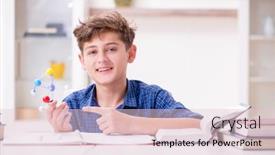  Presentation with school - PPT theme consisting of kid-preparing-for-school background and a lemonade colored foreground